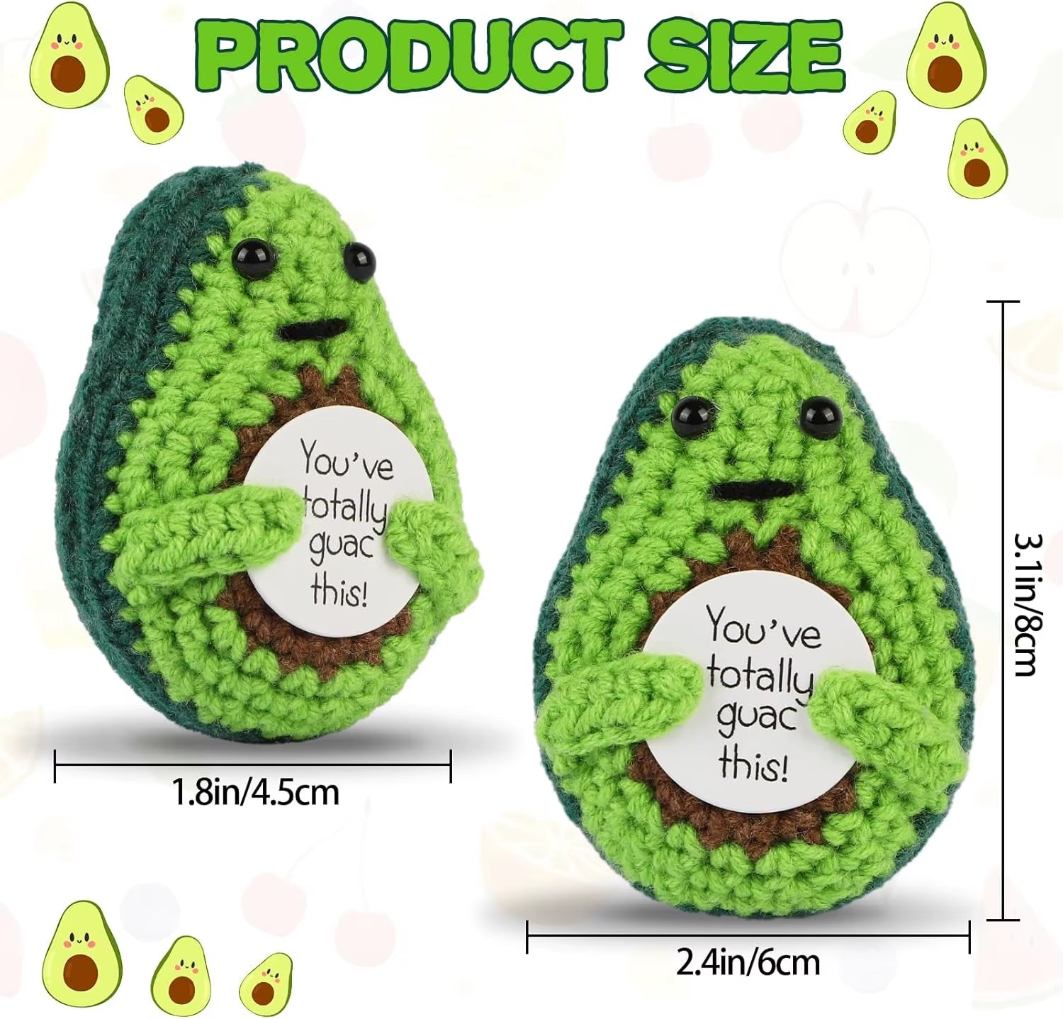 Positive Energy Crochet Doll Pocket Hug Handmade Knitted Plush Potato Plant Avocado Bee Turtle Duck Funny Emotional Support Gift