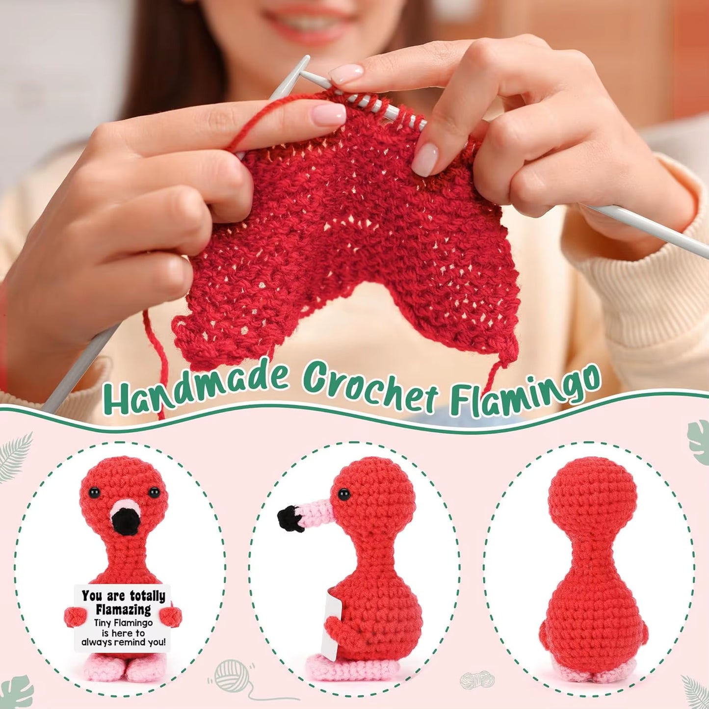 Positive Energy Crochet Doll Pocket Hug Handmade Knitted Plush Potato Plant Avocado Bee Turtle Duck Funny Emotional Support Gift