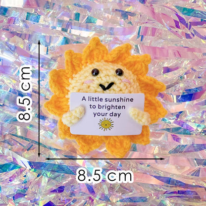 Positive Energy Crochet Doll Pocket Hug Handmade Knitted Plush Potato Plant Avocado Bee Turtle Duck Funny Emotional Support Gift