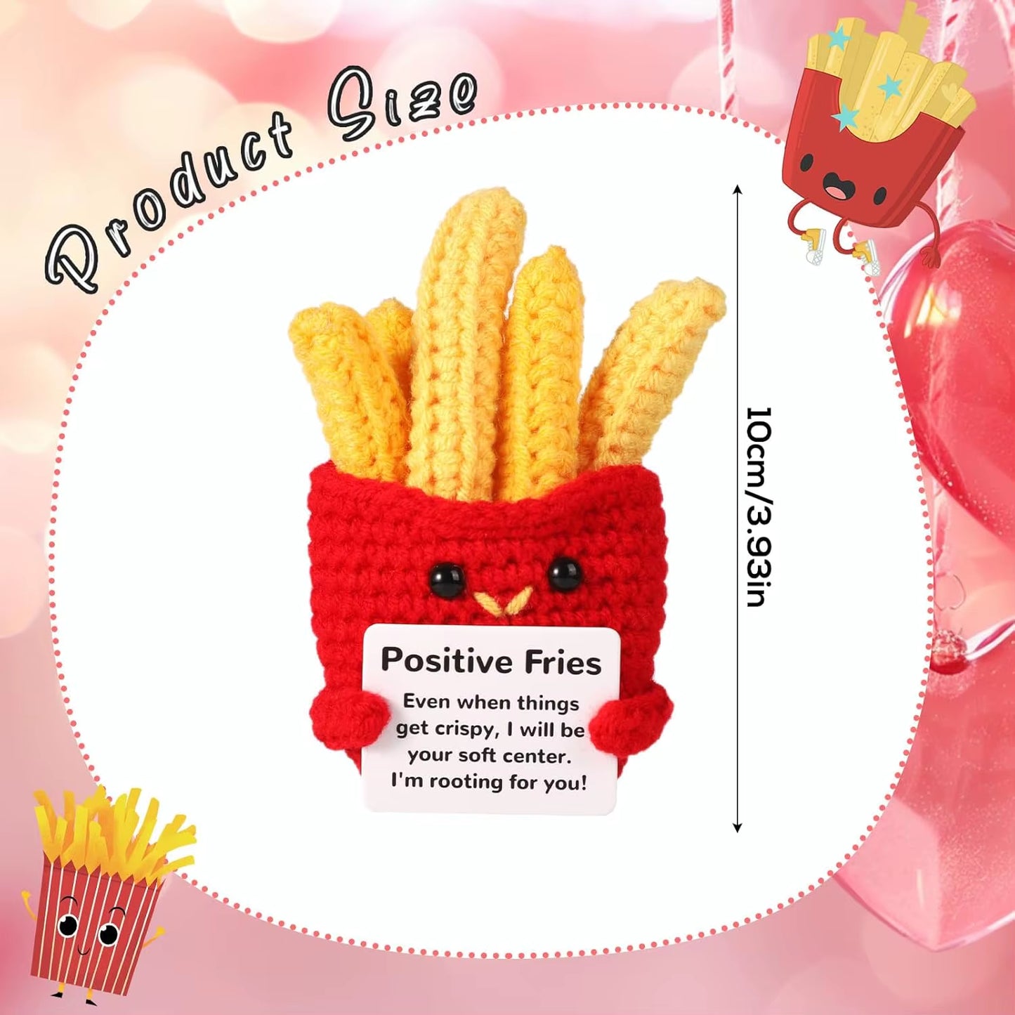 Positive Energy Crochet Doll Pocket Hug Handmade Knitted Plush Potato Plant Avocado Bee Turtle Duck Funny Emotional Support Gift