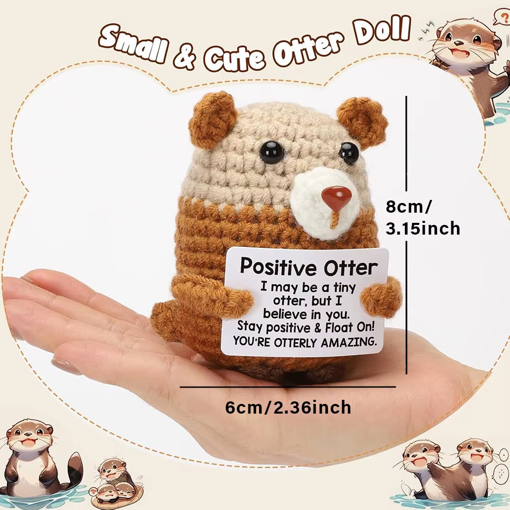 Positive Energy Crochet Doll Pocket Hug Handmade Knitted Plush Potato Plant Avocado Bee Turtle Duck Funny Emotional Support Gift