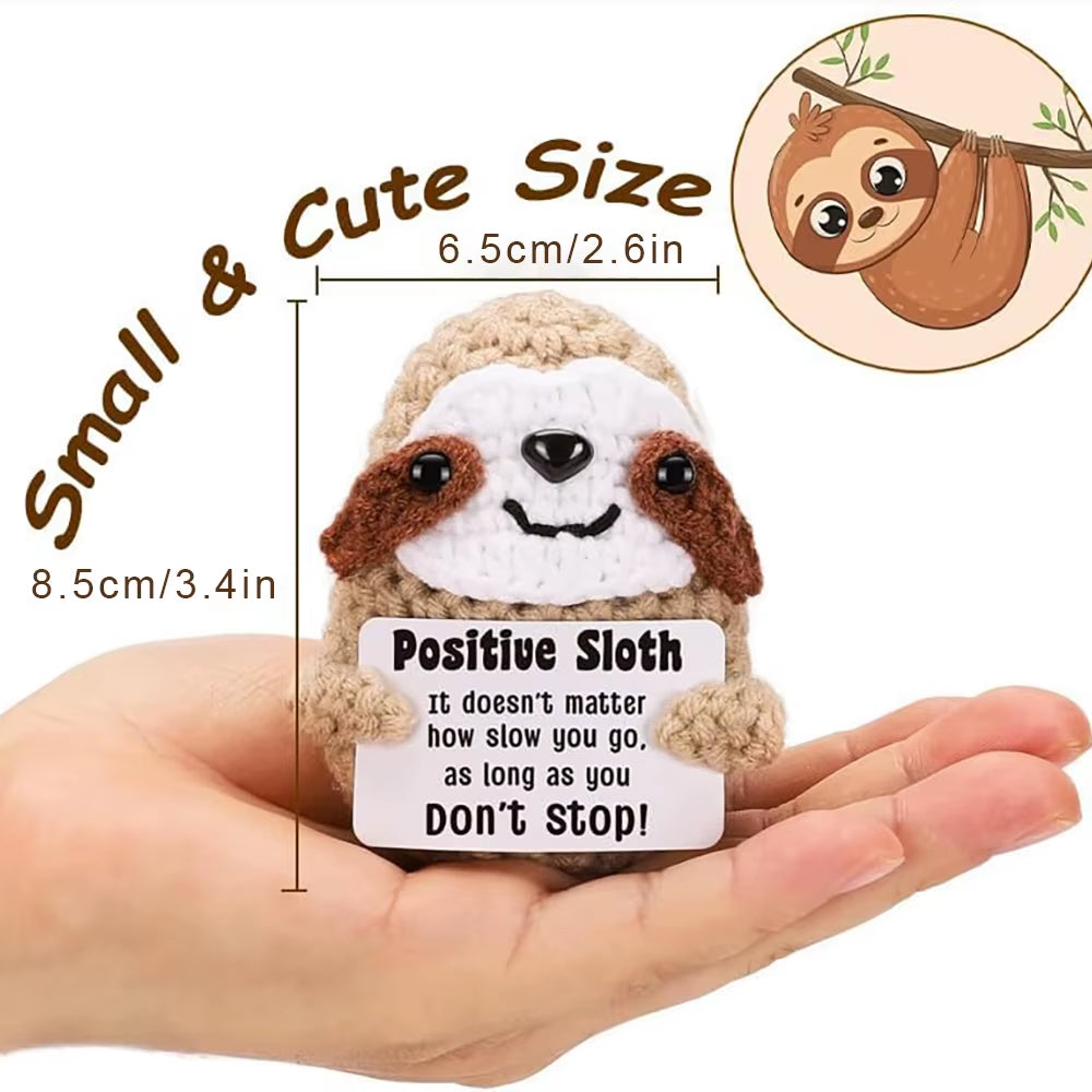 Positive Energy Crochet Doll Pocket Hug Handmade Knitted Plush Potato Plant Avocado Bee Turtle Duck Funny Emotional Support Gift