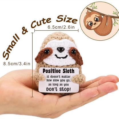 Positive Energy Crochet Doll Pocket Hug Handmade Knitted Plush Potato Plant Avocado Bee Turtle Duck Funny Emotional Support Gift