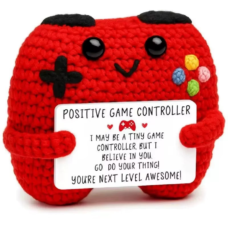 Positive Energy Crochet Doll Pocket Hug Handmade Knitted Plush Potato Plant Avocado Bee Turtle Duck Funny Emotional Support Gift