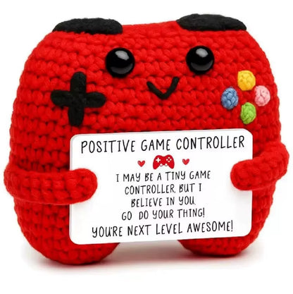 Positive Energy Crochet Doll Pocket Hug Handmade Knitted Plush Potato Plant Avocado Bee Turtle Duck Funny Emotional Support Gift