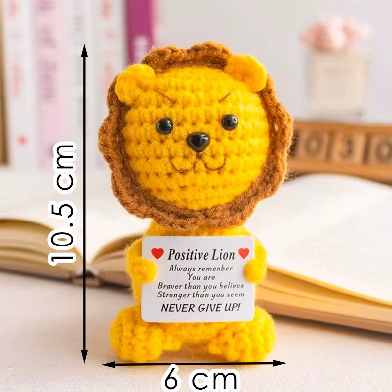 Positive Energy Crochet Doll Pocket Hug Handmade Knitted Plush Potato Plant Avocado Bee Turtle Duck Funny Emotional Support Gift