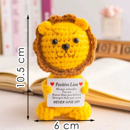 Positive Energy Crochet Doll Pocket Hug Handmade Knitted Plush Potato Plant Avocado Bee Turtle Duck Funny Emotional Support Gift