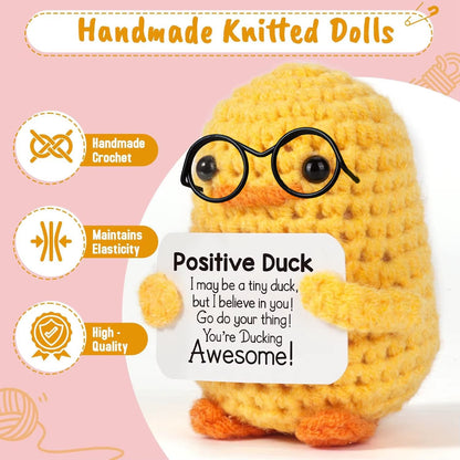 Positive Energy Crochet Doll Pocket Hug Handmade Knitted Plush Potato Plant Avocado Bee Turtle Duck Funny Emotional Support Gift