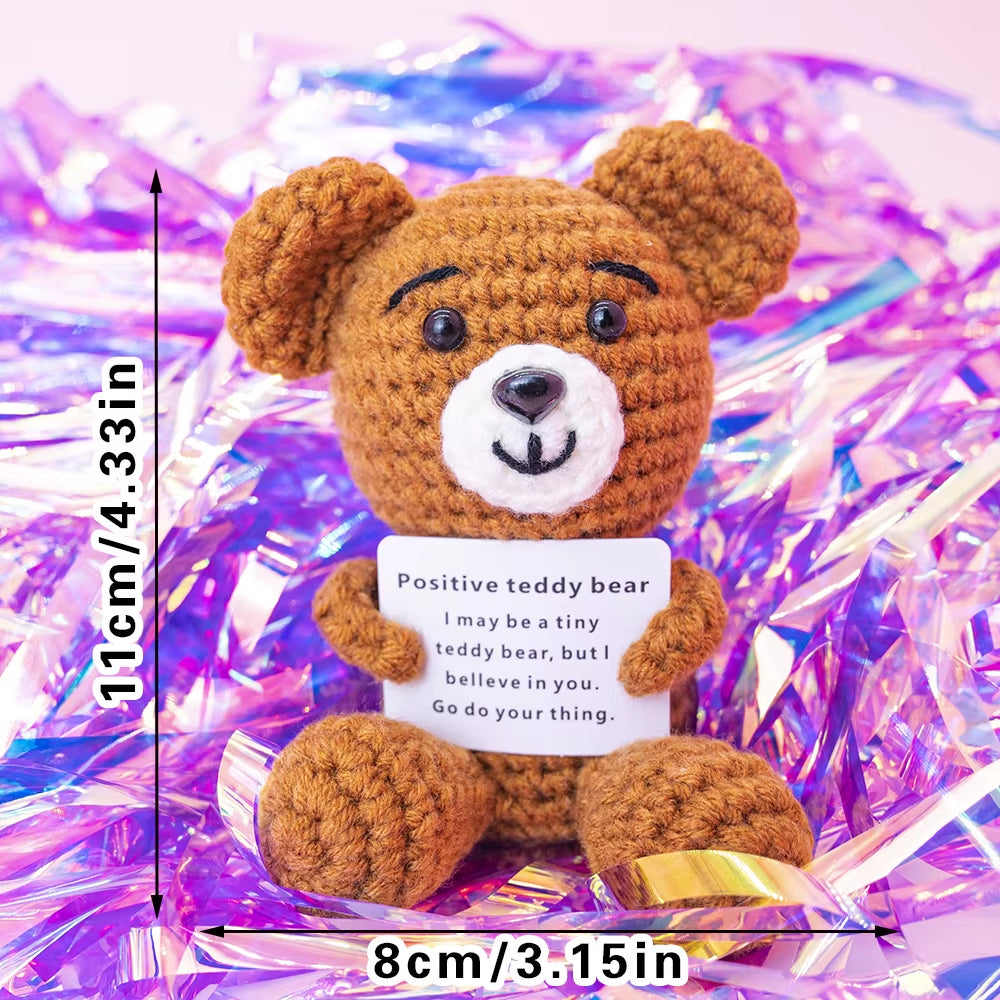 Positive Energy Crochet Doll Pocket Hug Handmade Knitted Plush Potato Plant Avocado Bee Turtle Duck Funny Emotional Support Gift