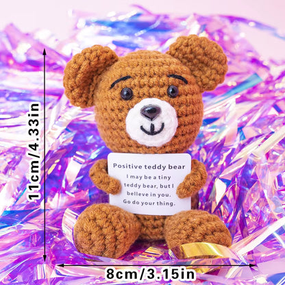 Positive Energy Crochet Doll Pocket Hug Handmade Knitted Plush Potato Plant Avocado Bee Turtle Duck Funny Emotional Support Gift