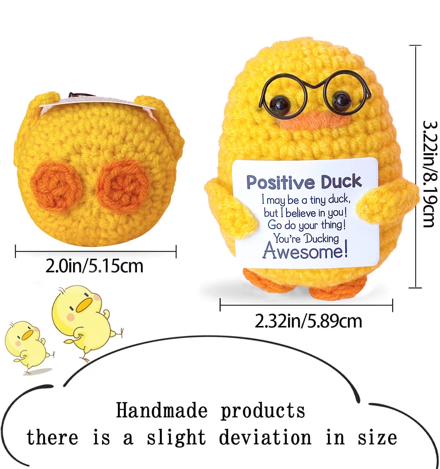 Positive Energy Crochet Doll Pocket Hug Handmade Knitted Plush Potato Plant Avocado Bee Turtle Duck Funny Emotional Support Gift