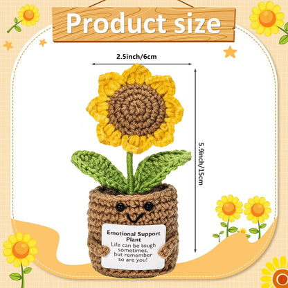 Positive Energy Crochet Doll Pocket Hug Handmade Knitted Plush Potato Plant Avocado Bee Turtle Duck Funny Emotional Support Gift