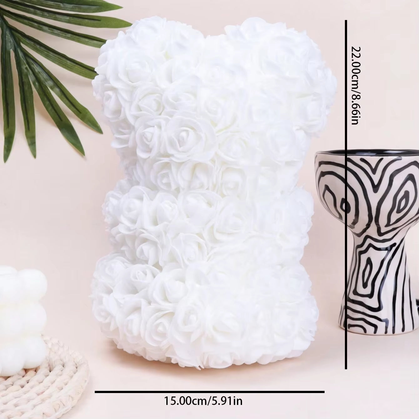 Foam Rose Teddy Bear Carry Bouquet. Ideal for Weddings, Mother'S Day, Thank You to Nurses/Teachers or Other Celebrations!