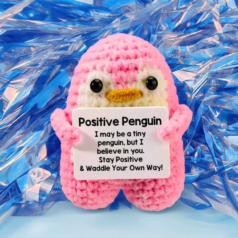 Positive Energy Crochet Doll Pocket Hug Handmade Knitted Plush Potato Plant Avocado Bee Turtle Duck Funny Emotional Support Gift